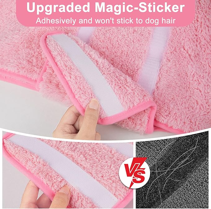 Bienbee Dog Bathrobe, Quick Drying Super Absorbent Dog Robes for After Bath, Warm Keeping Dogs Towel, Dogs Bath Supplies, Pink XXL