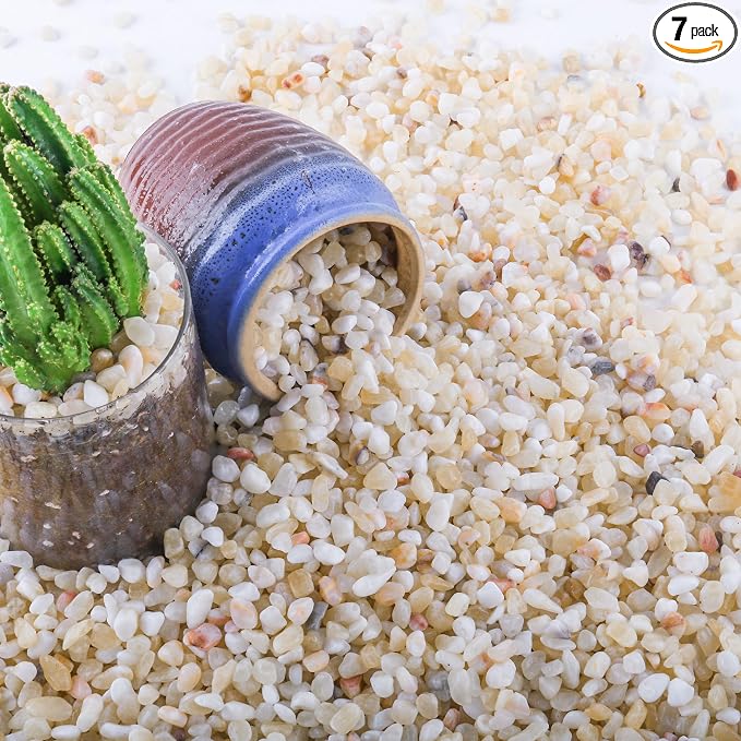 CJGQ 7lb Aquarium Gravel for Plants, 1/5Inch Outdoor Decorative River Rocks for Succulents and Cactus Landscaping, Garden Plant Rocks Natural Small Rocks Pea Gravel for Fish Tank Vases Terrarium