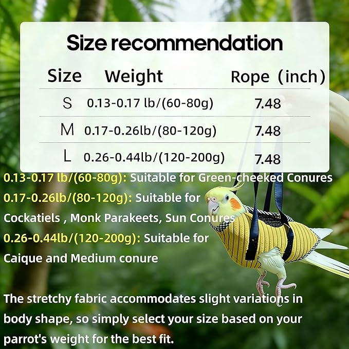 DRESSO Portable Bird Carrier Bag, Escape Resistant Parrot Carrier Bag Harness for Small Medium Parrots, Cockatiel,Green-cheeked Conure, Random Color