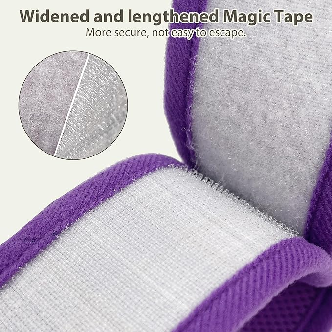 AIITLE Breathable Rabbit Harness and Leash Set - Plaid Pattern Padded Vest with Magic Tape Design, Dual D-Rings, Adjustable for Small Animal Pets, Indoor Outdoor Training Camping, Purple M