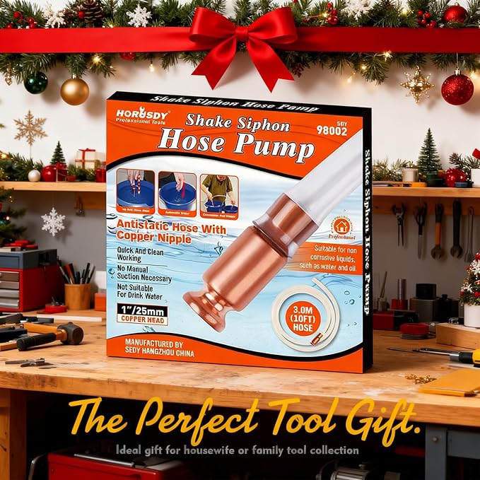 HORUSDY Diesel Mechanical Gas Siphon 10FT Multi-Purpose Super Easy Siphon Pump,3/4" Valve Virgin Grade Tubing Safe