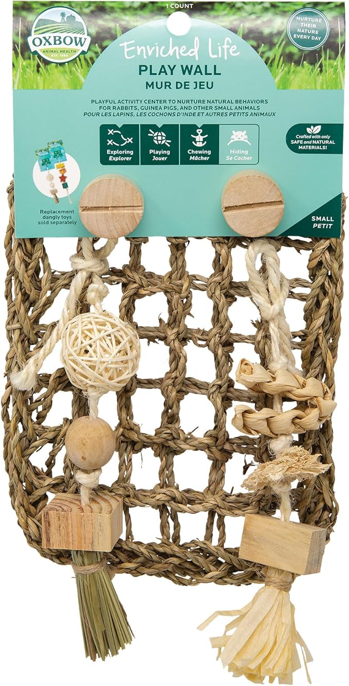 Oxbow Enriched Life Play Wall, Rabbit & Guinea Pig Toy, Enrichment for Bunny, Guinea Pig, Hamster, Rabbit, Chinchilla, Rat, Chinchilla Cage Accessories, Bunny Accessories for Cage, Small