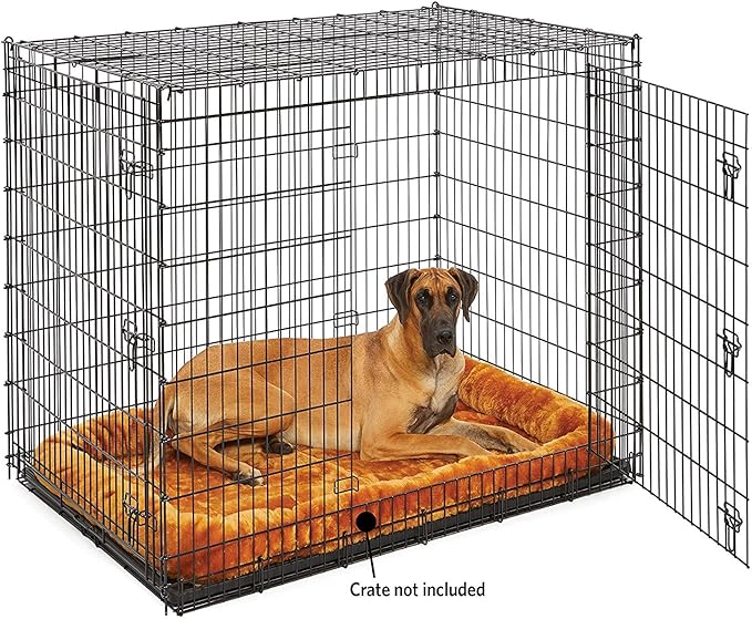 MidWest Homes for Pets QuietTime Giant Dog Bed - Cinnamon Faux Fur Bolster, Ultra-Soft and Machine Washable, Fits 54-Inch Crates and Carriers, for XXL Breed Dogs