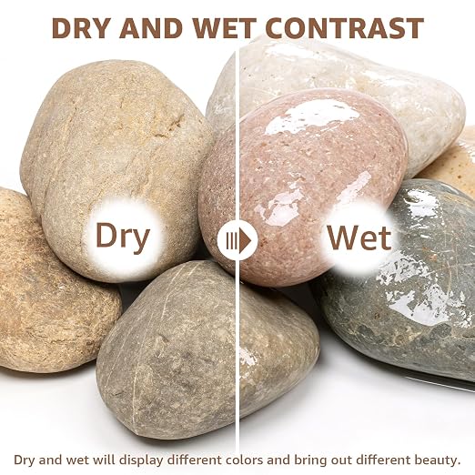 5lbs Natural Large River Rocks, 4"-7" Premium Pebbles, Decorative Stones | Water-Washed, Hand-Picked, for Fish Tank, Garden, Paving, Fountain, Walkways and Outdoor Landscaping Pathways, Backyard
