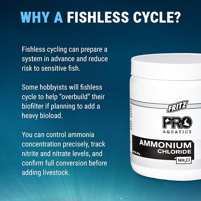 Fritz Pro Aquatics Ammonium Chloride - Ammonia Source for Fishless Cycling (500 g)