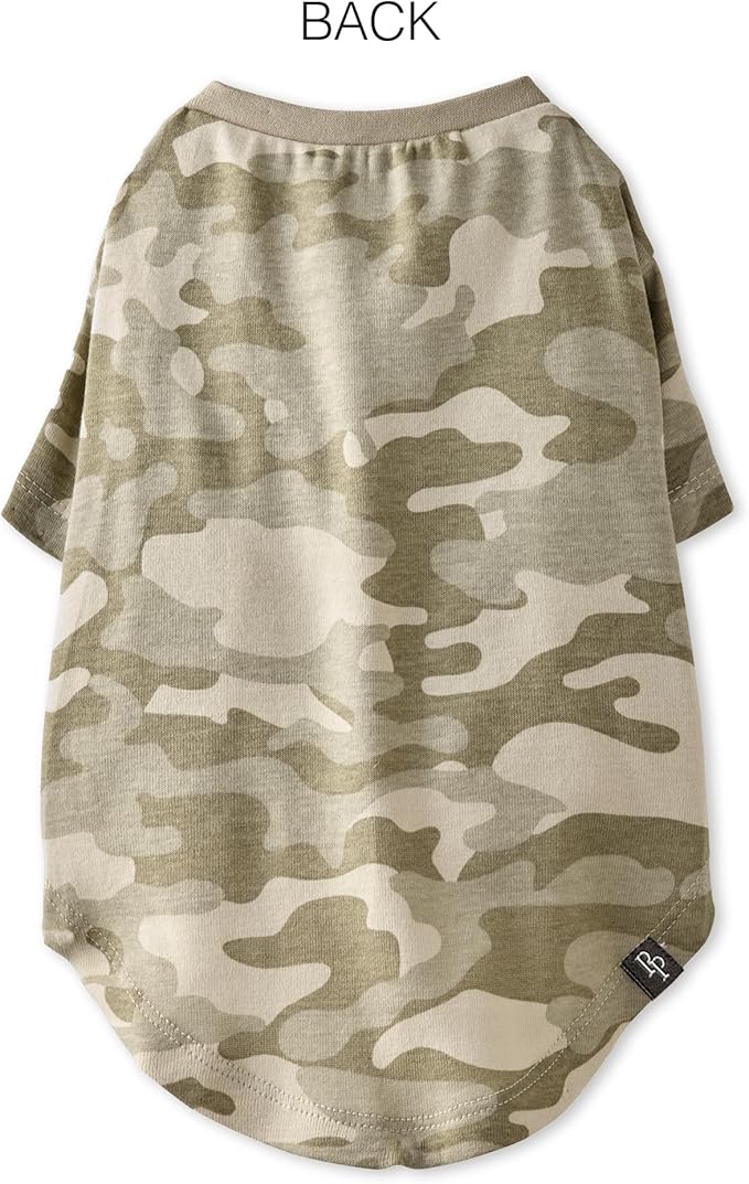 Pet Passion Toby II - The Perfect Tee, 3 Pack Short Sleeve Pet T-Shirt 100% Organic Cotton Tees Clothes for Small, Medium, Large Dogs, Sage Camo, X-Small (5-12 lbs)