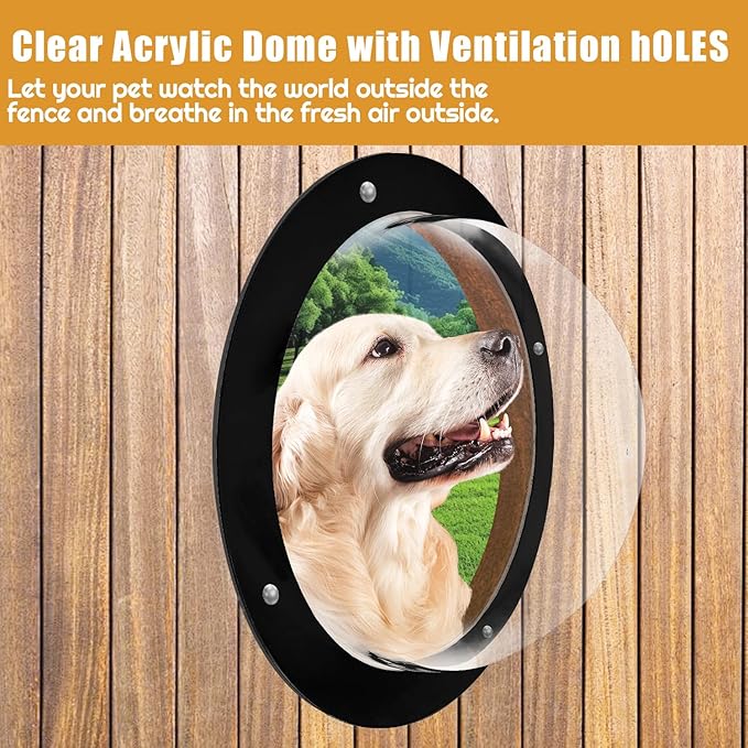 FMOACEN 2PCS Dog Fence Window Clear View Dome Pet Peek Window 12.4" Clear Pet Dome Playground Doggie Fence Window