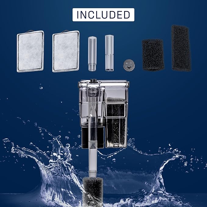 Mighty Aquarium Hang On Back Filter - Aquarium HOB Filter - Adjustable Fish Tank Filter - Aquarium Filters - Nano Aquarium Filter - Fish Aquarium Filter - Hang On Back Aquarium Filter (15-24 Gallons)