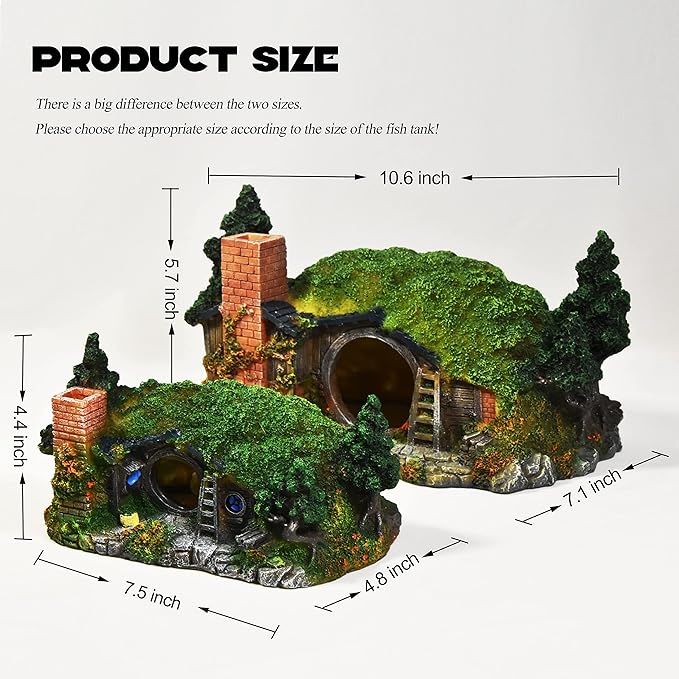 fazhongfa Aquarium Decorations Castle Fish Tank Décor Thematic Ornaments (Hobbit-L)