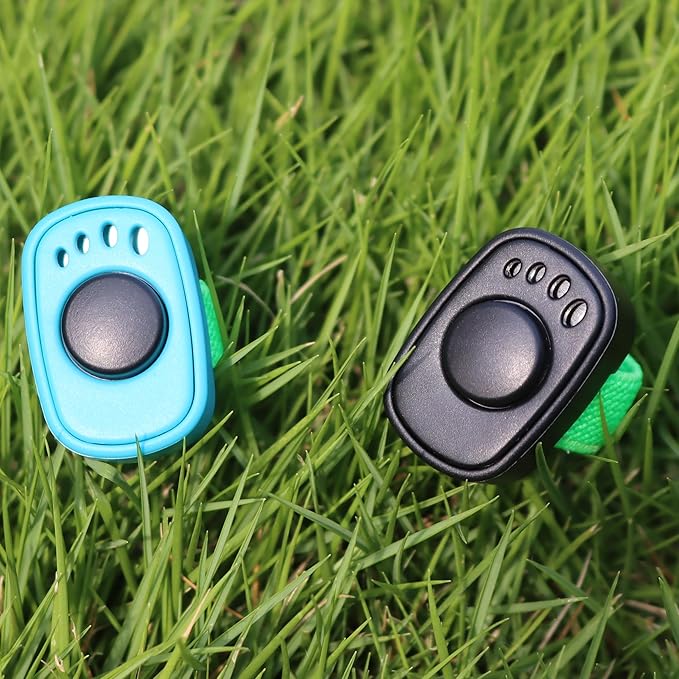 Pet Clicker for Dogs/Cats/Horses/Birds or Other Animals - Mini Finger Clickers for Training (Finger clickers Black+Blue)