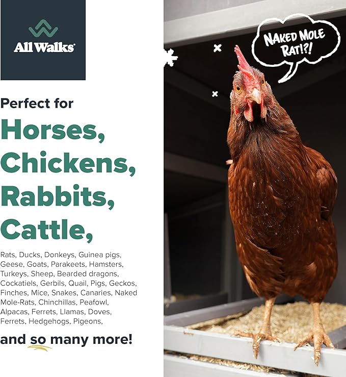 All Walks 150 Liter(30 lbs) Hemp Bedding for Chicken Coops, Hampters, Ducks, and Turkeys - 100% Natural, Superior Odor Control, Biodegradable Pet Bedding, Dust-Free - Made in USA