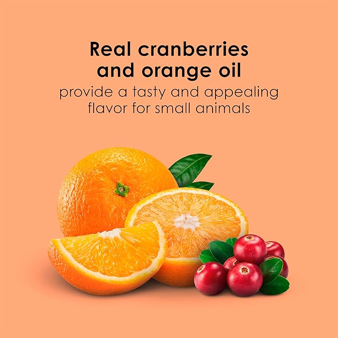 Kaytee Super C Bites Treat For Pet Guinea Pigs, Adult Rabbits, Chinchillas, and Other Small Animals, Cranberry and Orange, 4 oz