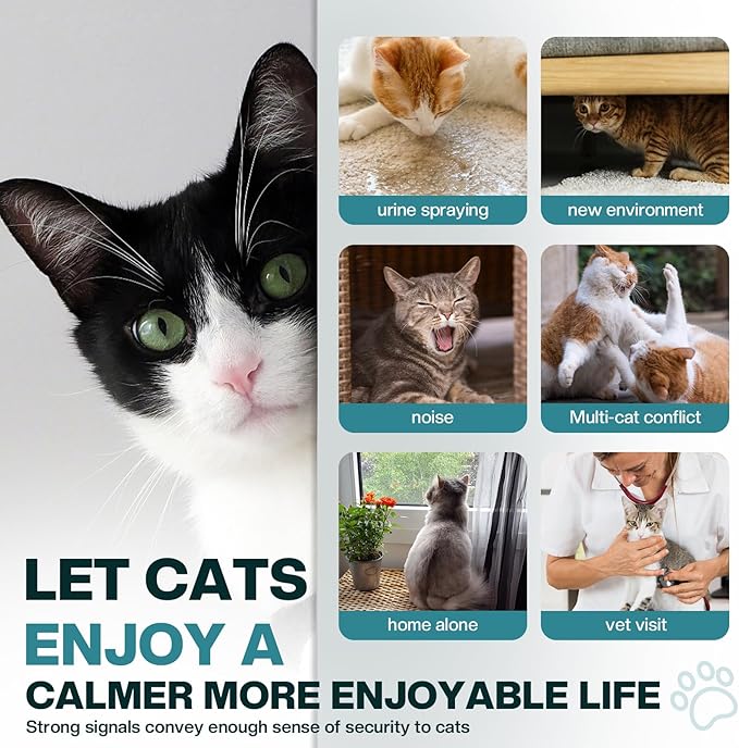 Calm Relaxing Pheromone for Cats kit 48ml Refill Fits All Common Diffuser Plug in