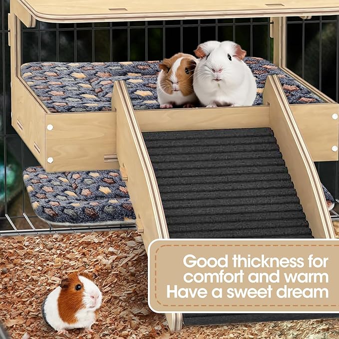 2 Pack Guinea Pig Bed - 10 x 13 Inch Guinea Pig Pee Pads Bedding - Washable and Thickness Upgrade (Dark Blue,M)