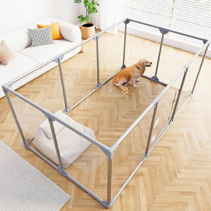 Acrylic Dog Playpen Indoor Puppy Pen 10 Panels for Puppies Dog Play Pens for Dogs Indoor