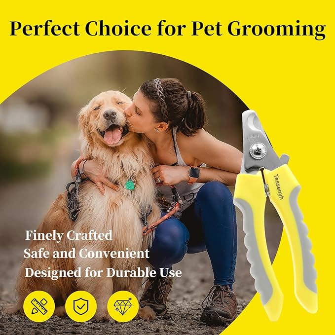 Professional Dog Nail Trimmers, Dog Nail Clippers for Large & Medium Dogs, Cats, and Pets, with Safety Lock and Protective Guard, 6.5 Inches