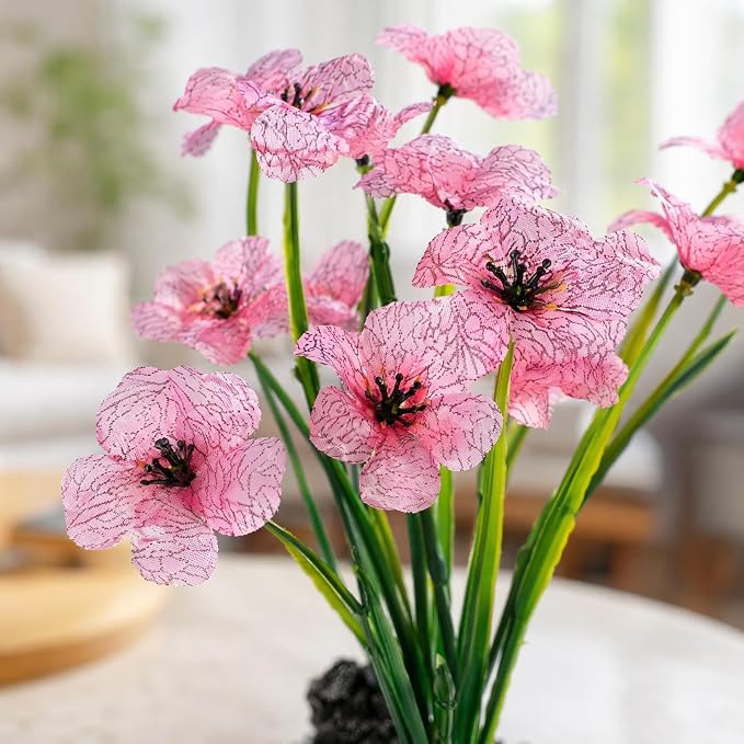 IMIKEYA 2Pcs Aquarium Plants Plastic Realistic Fish Tank Decor, Artificial Aquarium Plants Decoration with Soft Betta-Safe Leaves, Weighted Base for Fish Tank Accessories, 7.5 Inch Tall