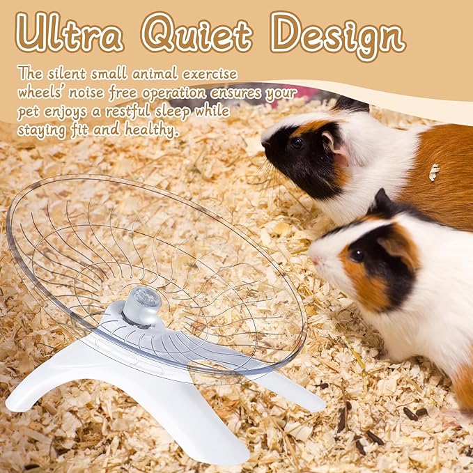 Thyle 2 Pieces Hamster Flying Saucer Silent Running Exercise Wheel Fitness Hamster Toys Silent Exercise Wheel for Hamsters Gerbils Mice Hedgehog Guinea Pig and Other Small Pets