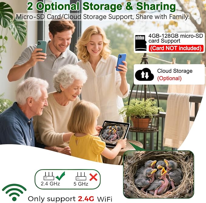 Bird House with Camera, 4MP Smart Birdhouse Camera with Solar Powered, Birdhouse Cameras for Families, Motion Detection & 32GB SD Card, Watch Bird Nesting & Hatching in Real Time