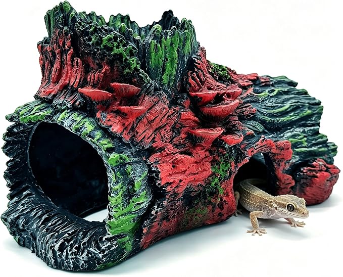 Aquarium Décor Artificial Driftwood House Fish Tank Ornamnt Cave | Bettas House ,Resin Hollow Tree Trunk Décor，Reptile Terrarium Decor，Fish Shrimp Goldfish Reptile Hide Cave for Play & Res