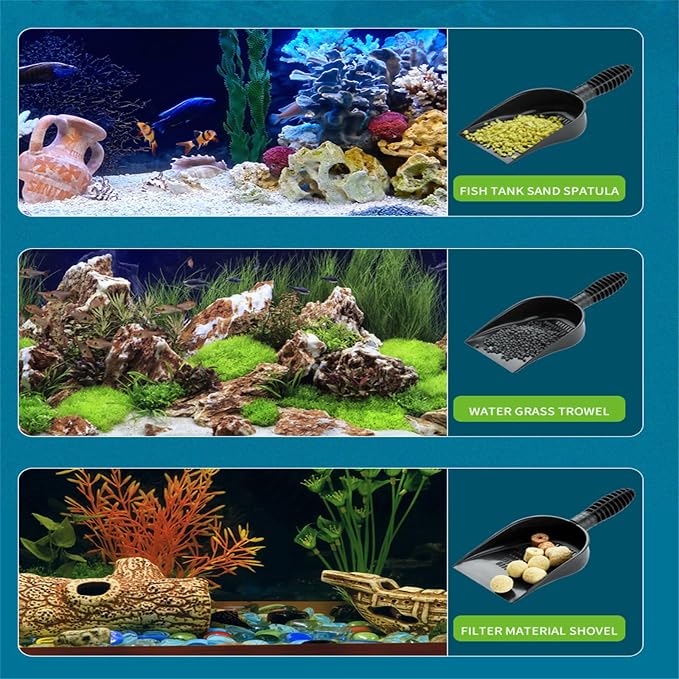 Aquariums Gravel Sand Shovel Fish Tanks Cleaning Tool with Ergonomic Handle Aquariums Cleaning Scooper Sifter Cleaner Aquariums Gravel Fish Tanks Cleaning Tool Pet Supplies