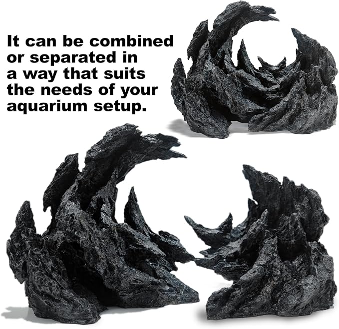 Allcolor Fish Tank Decor Rocks.Aquarium Decoration Model.Easy Superior Aquascape (Perched Canyon-15inch)