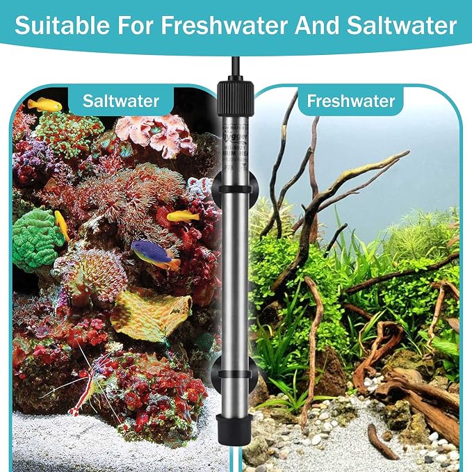 hygger 802 Aquarium Titanium Heater Rod Fish Tank Heating Element Replacement Heater Tube (Controller Excluded) 200W