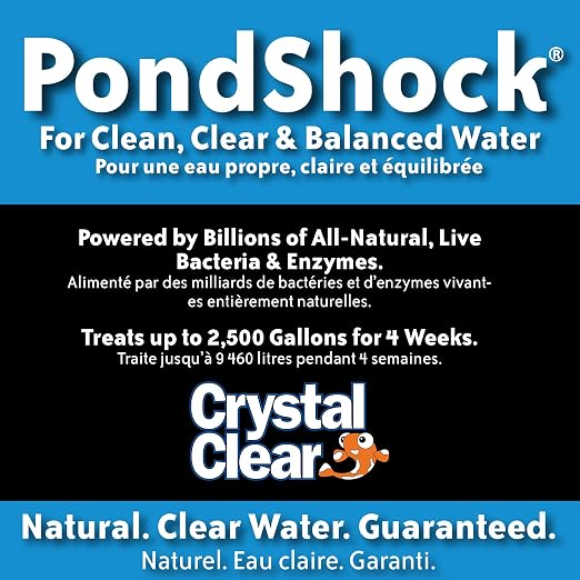 CrystalClear PondShock Ball Freshwater Clarifier, Enzymes Shock Treatment | Natural Live Bacteria Muck & Sludge Remover for Small Outdoor Water Garden Ponds. Koi Fish & Aquatic Plants Safe