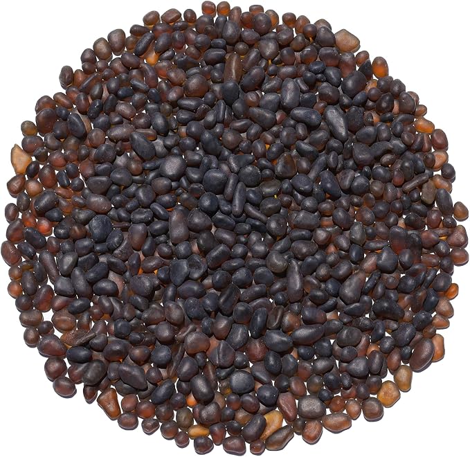 QYGL Sea Glass Stones - 0.9LB Brown Frosted Glass Pebbles Gemstones | Perfect for Aquarium Rocks, Fish Tank Gravel, Vase Fillers, DIY Crafts, and Home Decor