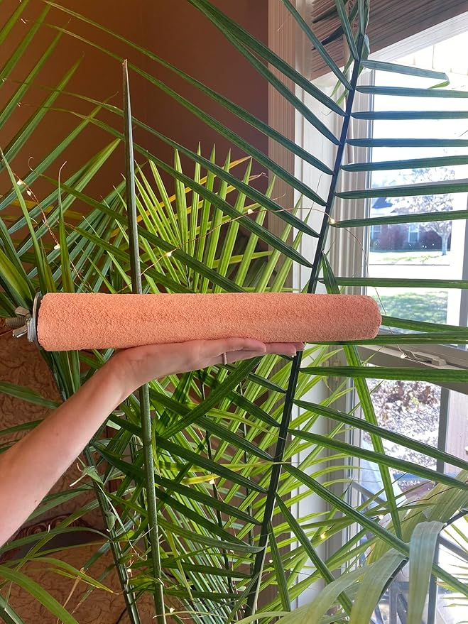 Polly's Pastels Nail Trimming & Beak Conditioning Safety Perch for Cockatiels, Cockatoos, Macaws, Parakeets, Budgies, Parrots and All Other Birds (Coral, X-Large Long-2" Dia. x 14" Long)