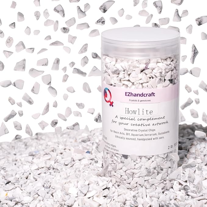 Howlite Chips Bulk 2lbs, 2400+ Pieces, 5-8mm Natural Gemstones