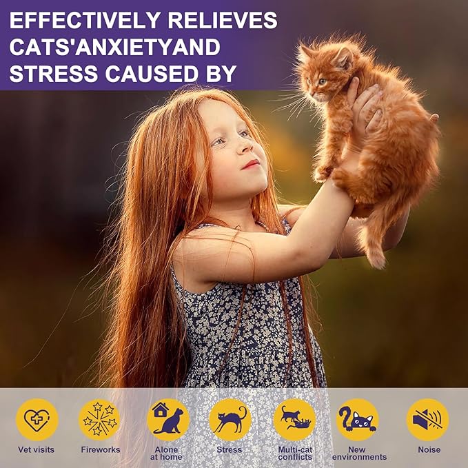 Cat Pheromone Calming Diffuser Starter Kit, 1 Plug-in Diffuser & 3 Refills (48ml Each), Up to 90 Days Supply, Helps Reduce Scratching, Urine Marking & Stress, for Multi-Cat Homes & New Environments