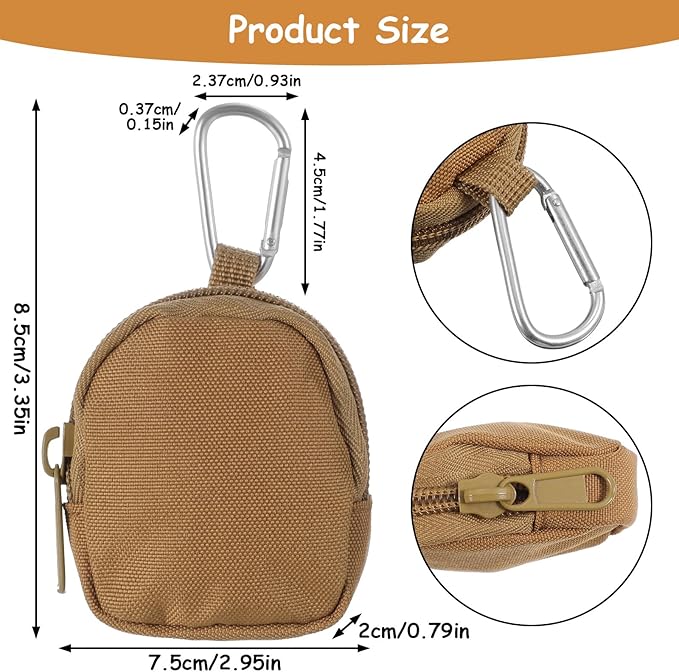 Tucnoeu 3 Pcs Dog Treat Pouch, Dog Training Reward Pouch,Waterproof Small Dogs Treat Bag for Leash,Reusable Dogs Treats Container with Carabiner,Zipper Closure to Avoid Spilling