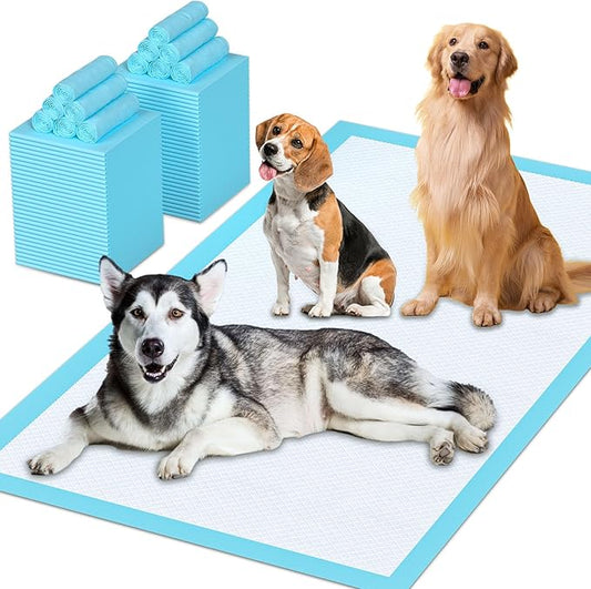 Puppy Pads Extra Large for Dogs 31"x47" 100 Count, Leak-Proof & Super Absorbent Dog Pee Pads, Thicken Disposable Potty Pads Puppy Training Pads for Cats Rabbits