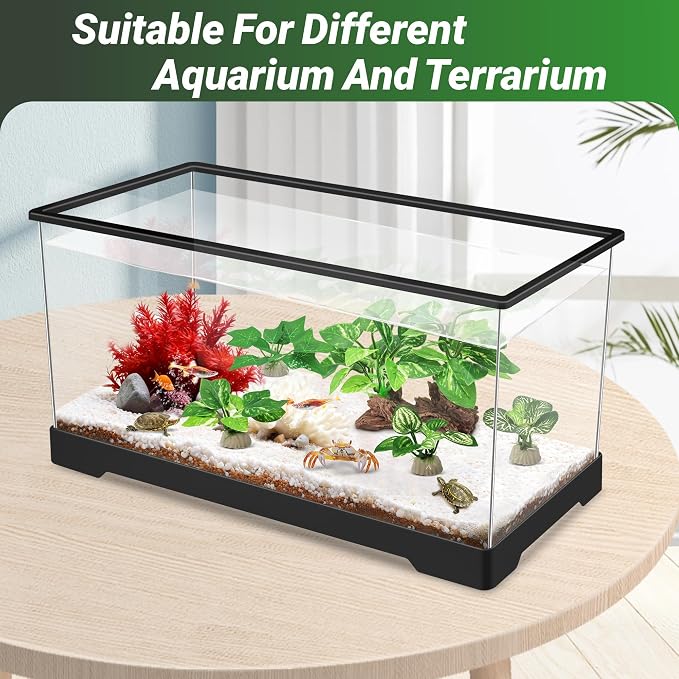 GOZILLA Silk Fish Tank Plants,Reptile Artificial Plant,Reptile Plants for Terrarium,Aquarium Decorations Accessories Set,Resin Driftwood Silk Aquarium Plant for Fish Tank.(5PCS/A-Set)