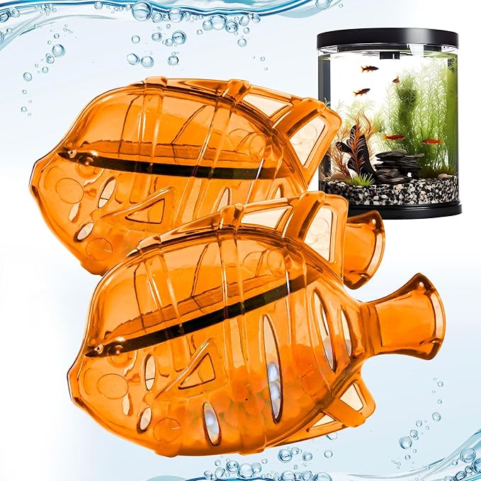 Clarence the Clarifier Fish - 2 pk, Orange - Aquarium Treatment, Clear Cloudy Fresh-Saltwater, Fish-Plant Safe, 10gal Tank Maintenance Each