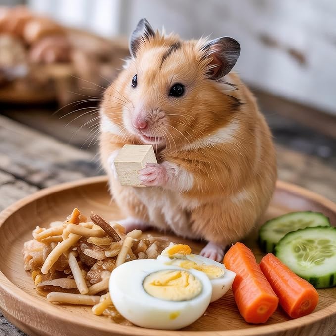 Fruit-Infused Balsa Wood Chew Toys, 16PCS Strawberry Orange and Pitaya Molar Blocks for Hamsters, Guinea Pigs and Chinchillas, 0.8 Inch Natural Small Animal Teeth Grinding Treats