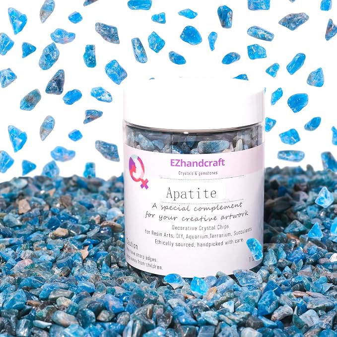 Apatite Crystal Chips Bulk 1lb, 900+ Pieces, 5-8mm Natural Gemstones