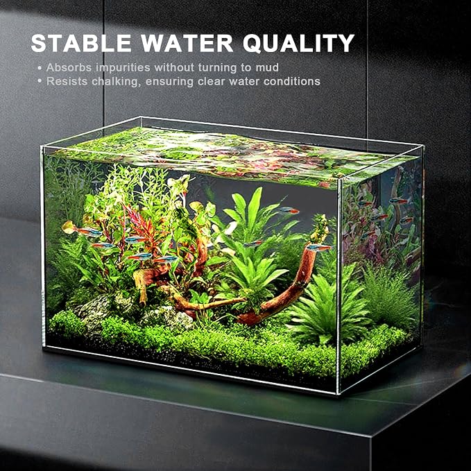 FZONE Aquarium Soil for Planted Tanks, Nutrient-Rich Aquarium Substrate for Fresh Water Live Plants, Shrimp & Fish Safe, Dust-Free(3mm, 4L/9 l b), Black