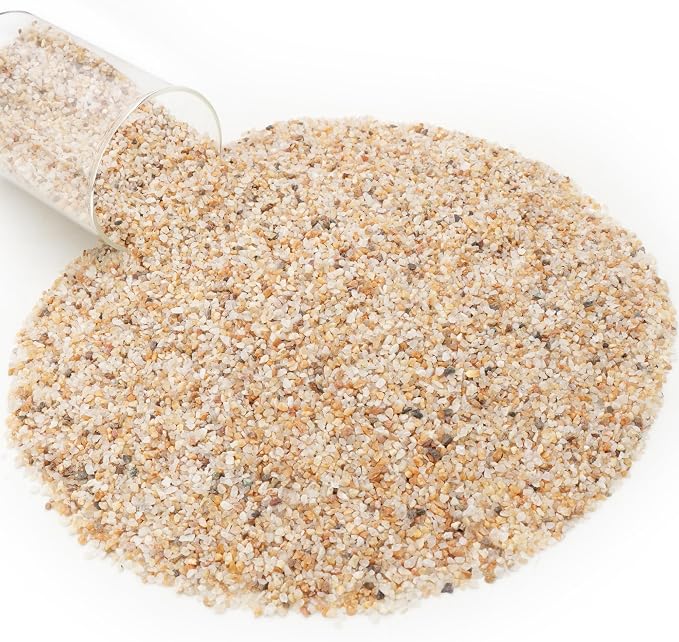NUPICK 1-3mm Coarse Sand for Plants, 10lb Aquarium Sand for Terrarium | Horticultural Grit for Succulents, Desert Silica Sand for Cactus, Decorative Gravel for Vases Filler, Gold Grit for Bonsai