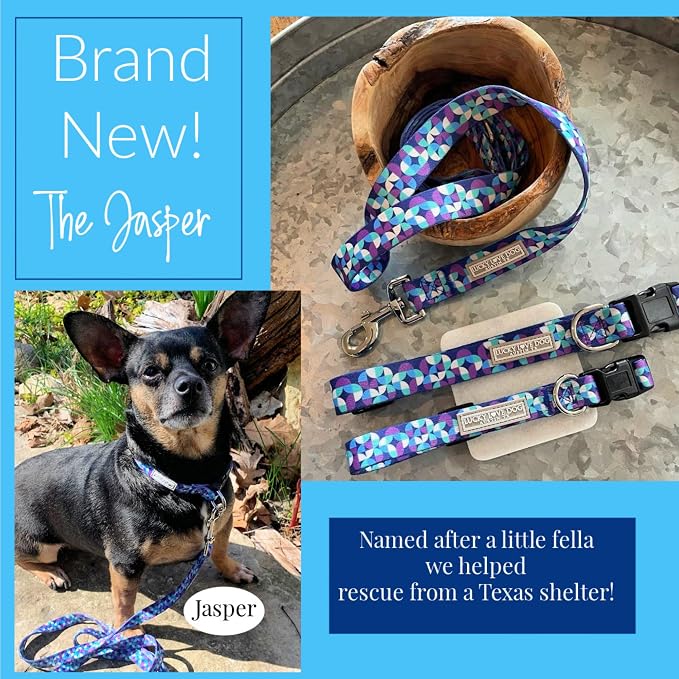 Lucky Love Dog - Adjustable Dog Collar with Easy Click Buckle for Large Dogs, Durable, & Comfortable for Male & Female Dogs, Pet Collar for Puppies & Adult Ones - Jasper, Large
