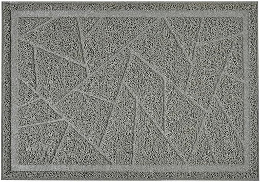 WePet Cat Litter Box Mat, Kitty Premium PVC Pad, Durable Trapping Rug, Phthalate Free, Urine-Resistant, Scatter Control, Mosaic, L 35 x 23 Inch, Cadet Grey