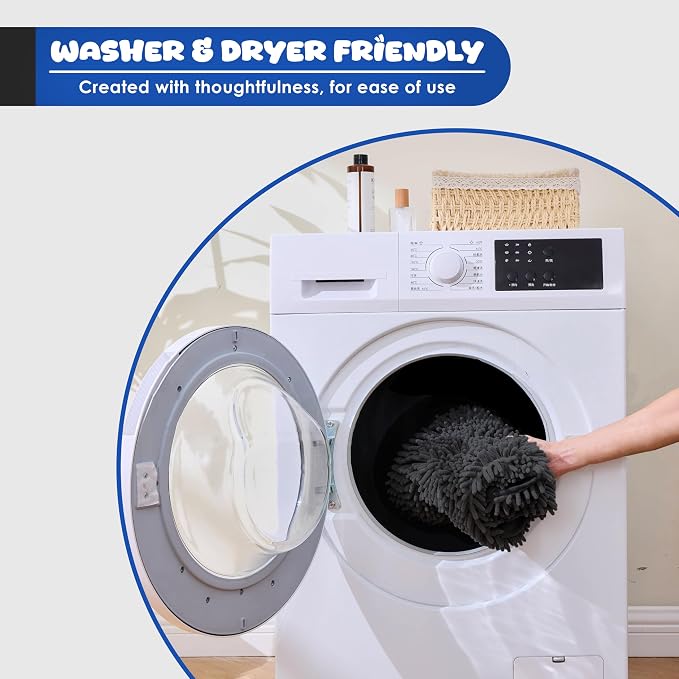 Dog Towel Microfiber, Black | Super Absorbent, Fast Dry, Hand Pockets, Large & Small Dogs, Machine Washable