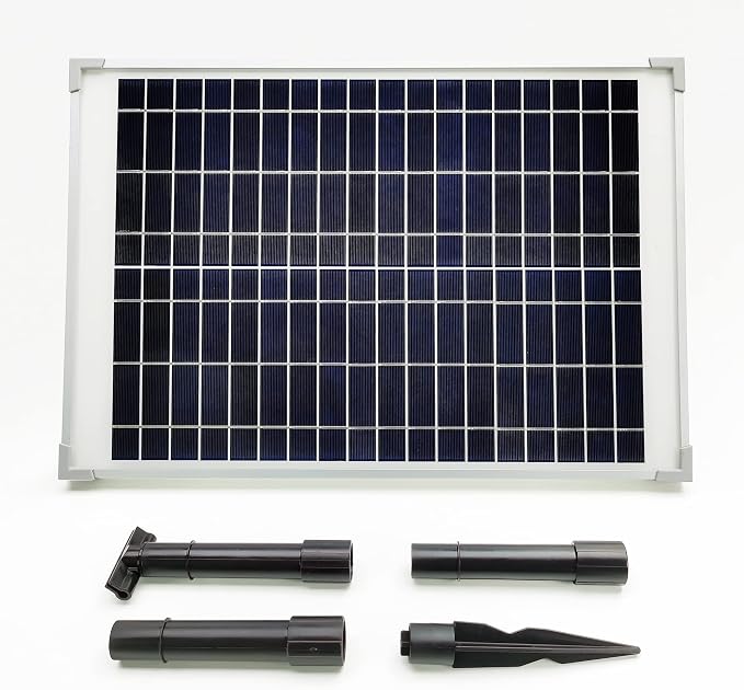 25W Solar Panel with Dry-Run Water Pump KIT (No Backup Battery) | DC Dry-Run Protection Water Pump, 370GpH, 18V 25W Solar Panel, For Fountain, Fish Pond, and Aquarium, No Backup Battery