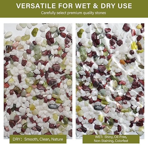 NUPICK 6 lbs Pebbles for Indoor Plants, 3/8 Inch Pea Gravel for Fish Tank, Polished Decorative Rocks for Succulent, Natural River Stones for Vases, Cactus, Landscaping, Bird Bath, Colorful Mixed