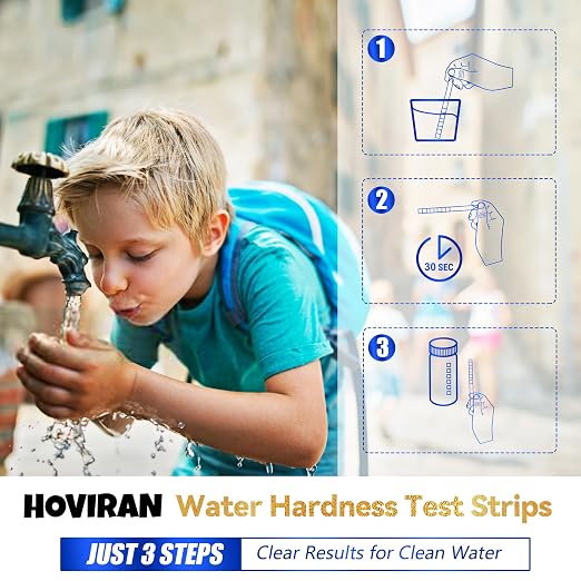 Water Hardness Test Strips, Fast & Reliable Results (0-425 ppm) | Instant Hard Water Testing Kit for Home, Aquarium, Pool, Spa, Drinking Water, 150 Strips
