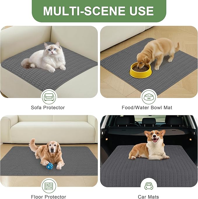 Washable Pee Pads for Dogs, Reusable Puppy Pads Dog Pads, Non-Slip Dog Pee Pads, Leakproof Pet Pee Pads Wee Wee Pads for Dogs. (Dark Grey, 60"x60"(Pack of 1))