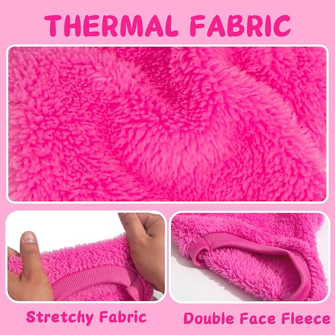 2 Pieces Dog Sweaters for Small Dogs Girl Fall Winter Warm Puppy Clothes Fleece Chihuahua Sweater Cute Pet Clothing for Doggie Cat, Large