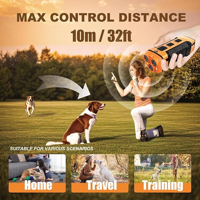 Dog Bark Deterrent Devices, Anti Barking Device for Dogs ultrasonic Stopper Control Device 50 Ft Correct Your Dog's Bad Behavior Better Than Shock Collars (YELLOW-5431)
