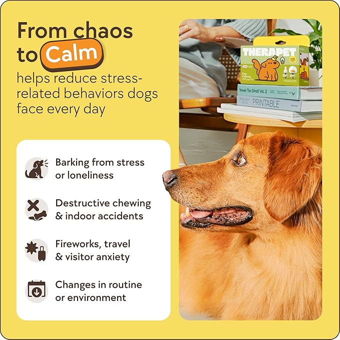 TherapetMD 3-Pack 180-Days Dog Calming Diffuser Kits - Dog Pheromone Diffuser for Stress, Destructive Behavior, Pee Accidents, Separation Anxiety, Aggression & Chewing - Each Include 180-Days Refills